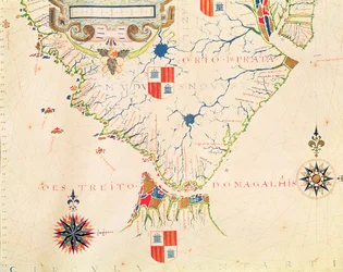 Fol. 13: Karte von Südamerika und der Magellanstraße, aus einem Atlas, 1571